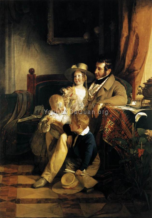 Rudolf von Arthaber with his Children - 费德里奇·冯·阿莫林